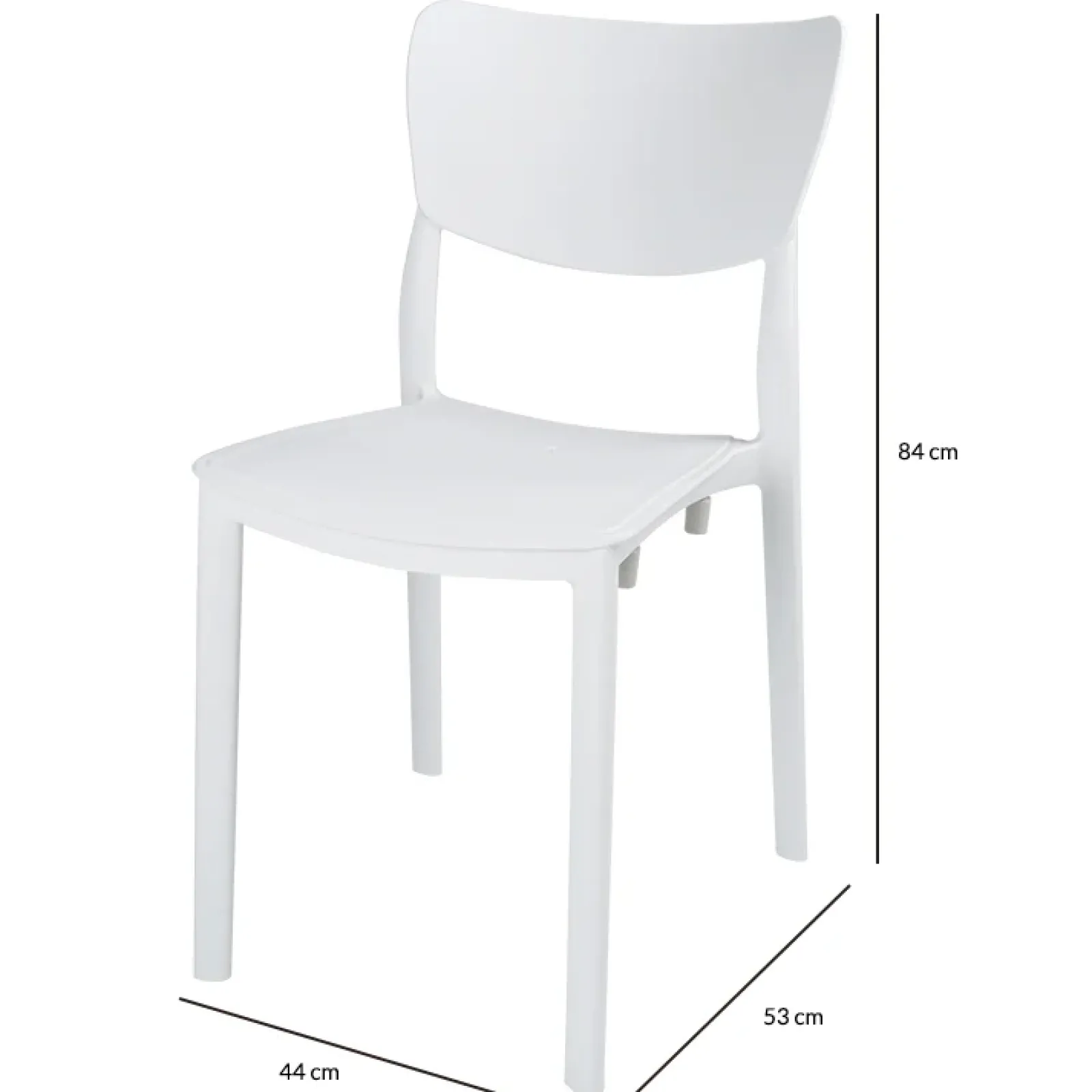 Garnero Arredamenti Sedie Da Giardino-Sedia da giardino impilabile esterno bar dehors polipropilene Tania Bianco