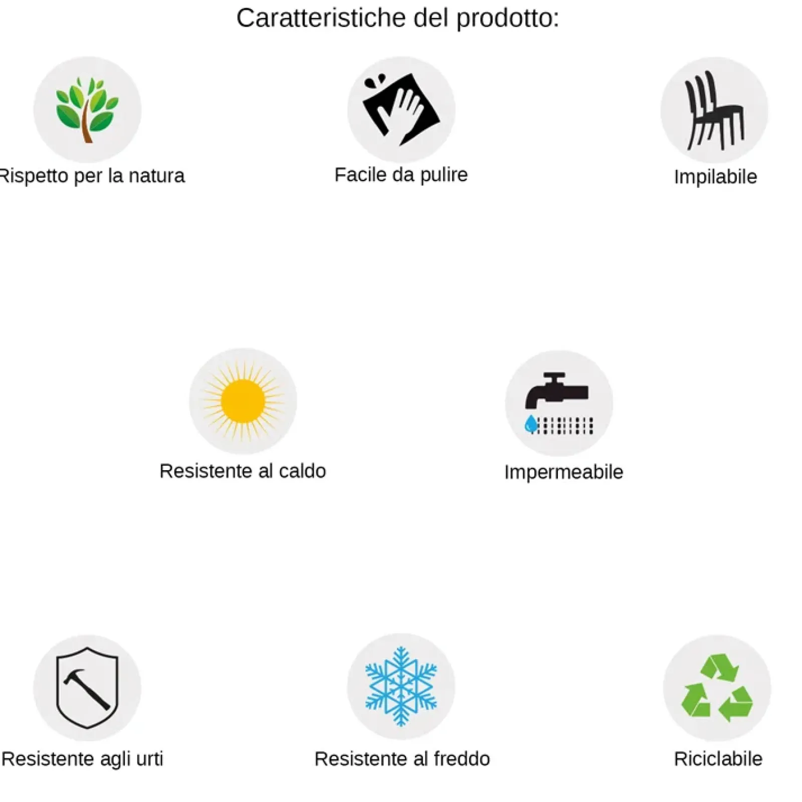 Garnero Arredamenti Sedie Da Giardino-Sedia da giardino impilabile esterno bar dehors polipropilene Tania Bianco