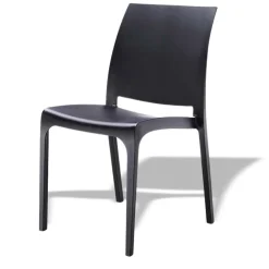 Garnero Arredamenti Sedie Da Giardino-Sedia da giardino impilabile polipropilene Tape Gihome® Nero