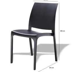 Garnero Arredamenti Sedie Da Giardino-Sedia da giardino impilabile polipropilene Tape Gihome® Nero