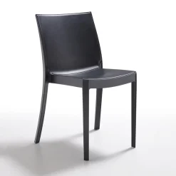 Garnero Arredamenti Sedie Da Giardino-Sedia da giardino impilabile plastica Olbia Nero