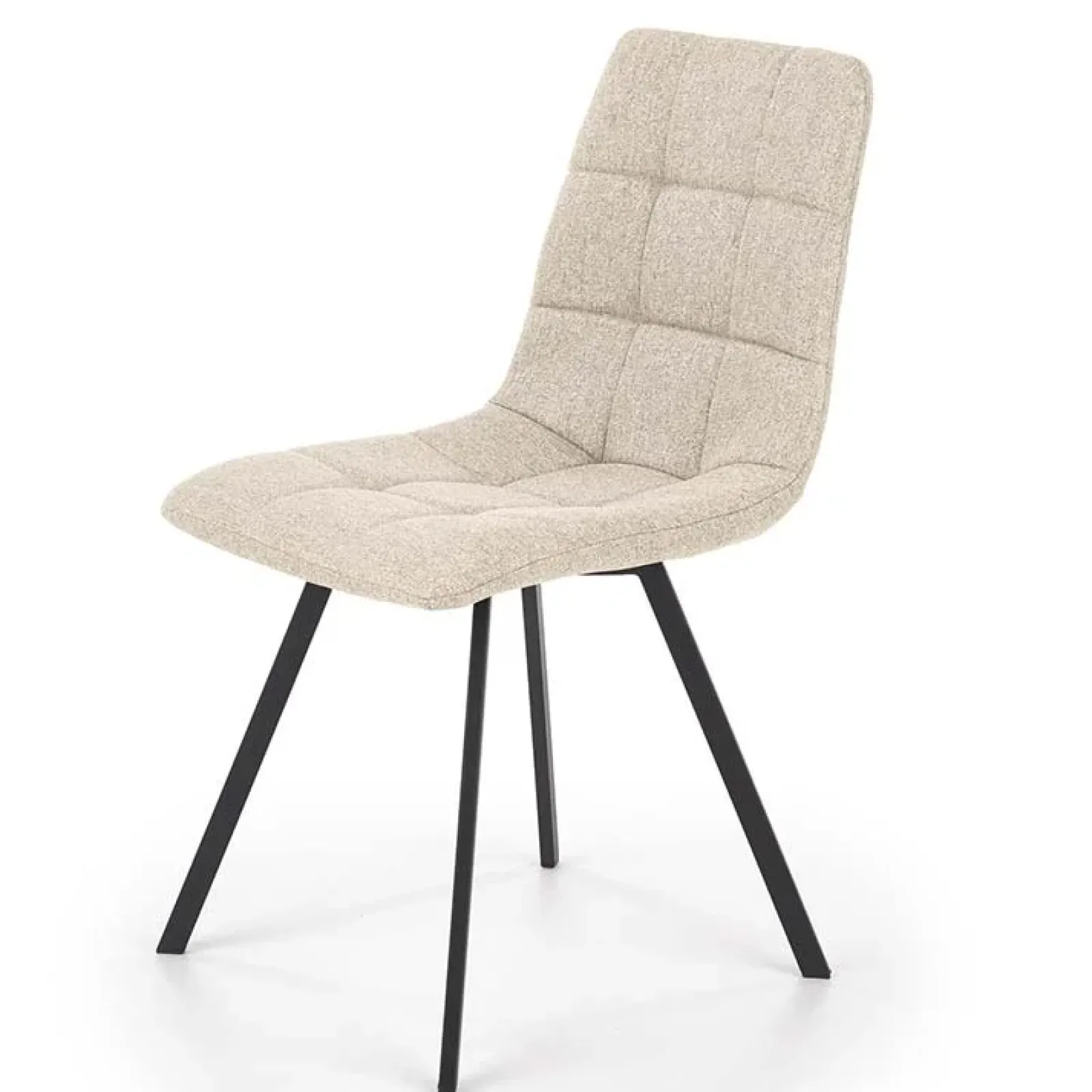 Garnero Arredamenti Sedie In Tessuto-Sedia da pranzo imbottita in tessuto nero Kristen Beige