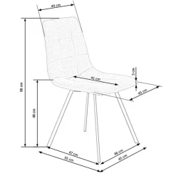 Garnero Arredamenti Sedie In Tessuto-Sedia da pranzo imbottita in tessuto nero Kristen Beige