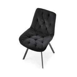 Garnero Arredamenti Sedie In Tessuto-Sedia da pranzo imbottita in velluto Sango Nero