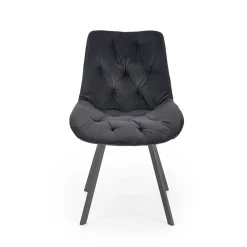 Garnero Arredamenti Sedie In Tessuto-Sedia da pranzo imbottita in velluto Sango Nero