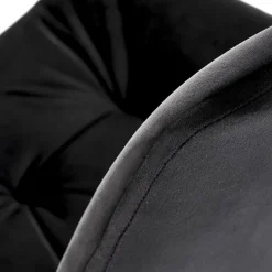 Garnero Arredamenti Sedie In Tessuto-Sedia da pranzo imbottita in velluto Sango Nero