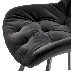 Garnero Arredamenti Sedie In Tessuto-Sedia da pranzo imbottita in velluto Sango Nero