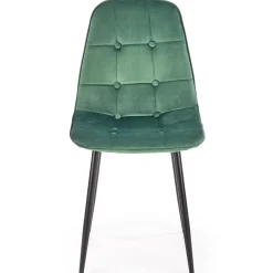 Garnero Arredamenti Sedie In Tessuto-Sedia da pranzo imbottita in velluto verde Amos