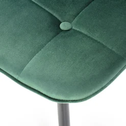 Garnero Arredamenti Sedie In Tessuto-Sedia da pranzo imbottita in velluto verde Amos