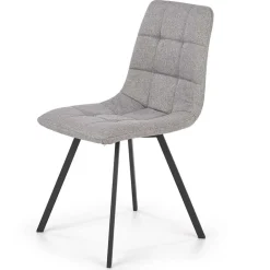 Garnero Arredamenti Sedie In Tessuto-Sedia da pranzo imbottita in tessuto nero Kristen Grigio