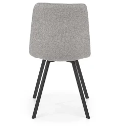 Garnero Arredamenti Sedie In Tessuto-Sedia da pranzo imbottita in tessuto nero Kristen Grigio