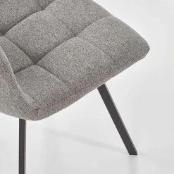 Garnero Arredamenti Sedie In Tessuto-Sedia da pranzo imbottita in tessuto nero Kristen Grigio