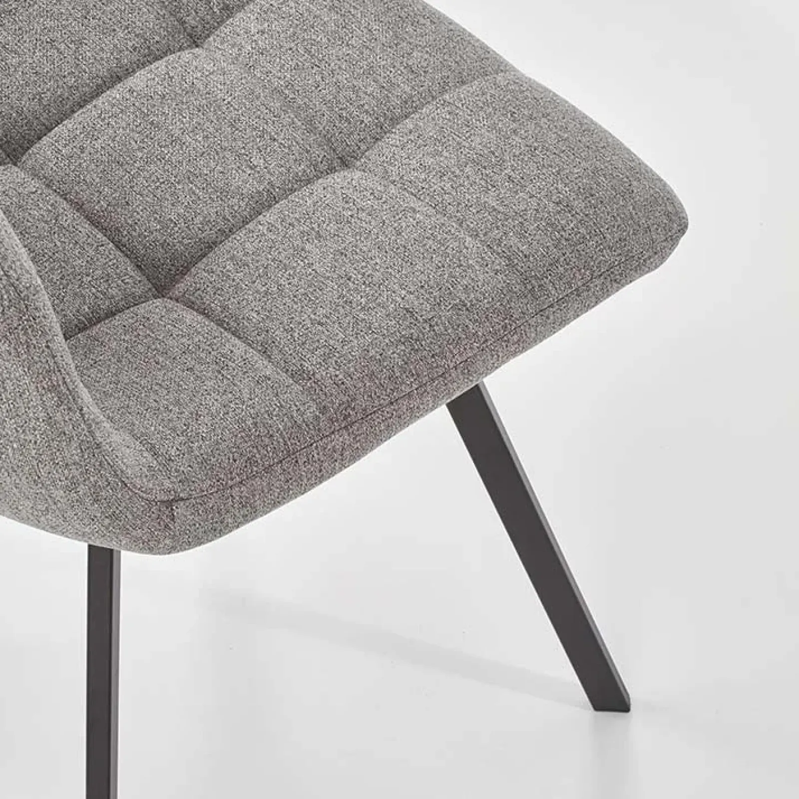 Garnero Arredamenti Sedie In Tessuto-Sedia da pranzo imbottita in tessuto nero Kristen Grigio