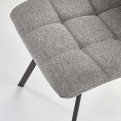 Garnero Arredamenti Sedie In Tessuto-Sedia da pranzo imbottita in tessuto nero Kristen Grigio