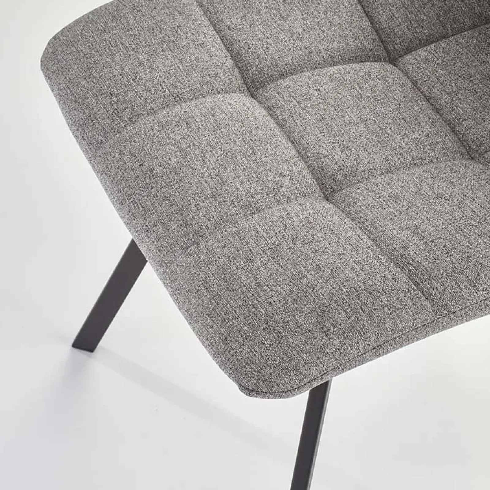 Garnero Arredamenti Sedie In Tessuto-Sedia da pranzo imbottita in tessuto nero Kristen Grigio