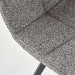 Garnero Arredamenti Sedie In Tessuto-Sedia da pranzo imbottita in tessuto nero Kristen Grigio