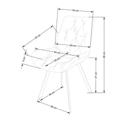Garnero Arredamenti Sedie In Tessuto-Sedia da pranzo imbottita in velluto scuro nero Sango Verde