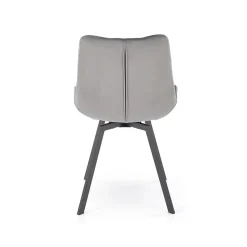 Garnero Arredamenti Sedie In Tessuto-Sedia da pranzo imbottita in velluto nero Sango Grigio