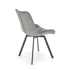 Garnero Arredamenti Sedie In Tessuto-Sedia da pranzo imbottita in velluto nero Sango Grigio