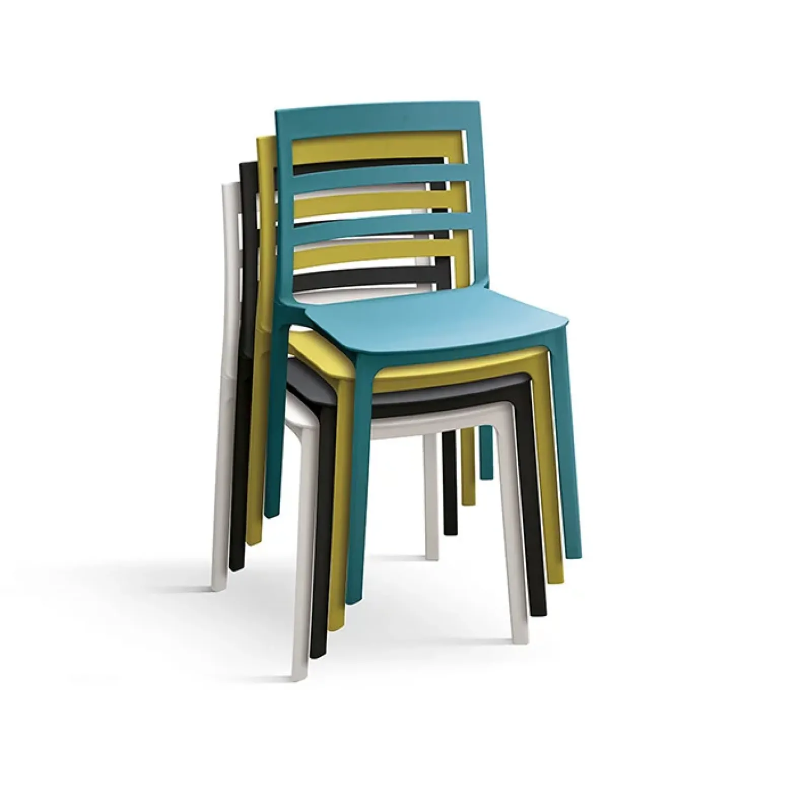 Garnero Arredamenti Sedie Polipropilene-Sedia da pranzo impilabile moderna in polipropilene Nature Nero