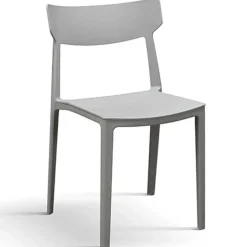 Garnero Arredamenti Sedie Polipropilene-Sedia da pranzo impilabile moderna in polipropilene Hans Grigio