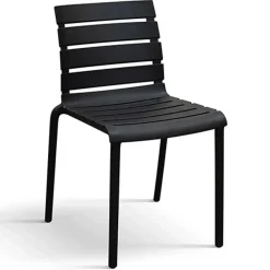 Garnero Arredamenti Sedie Polipropilene-Sedia da pranzo impilabile moderna in polipropilene Cesca Nero