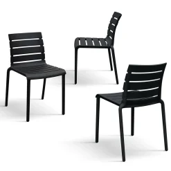 Garnero Arredamenti Sedie Polipropilene-Sedia da pranzo impilabile moderna in polipropilene Cesca Nero