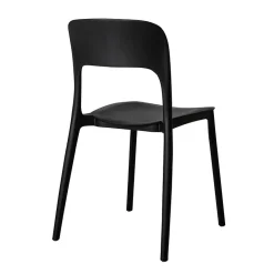 Garnero Arredamenti Sedie Polipropilene-Sedia da pranzo impilabile moderna polipropilene nera Halyard Nero