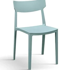 Garnero Arredamenti Sedie Polipropilene-Sedia da pranzo impilabile moderna in polipropilene Hans Verde Acqua