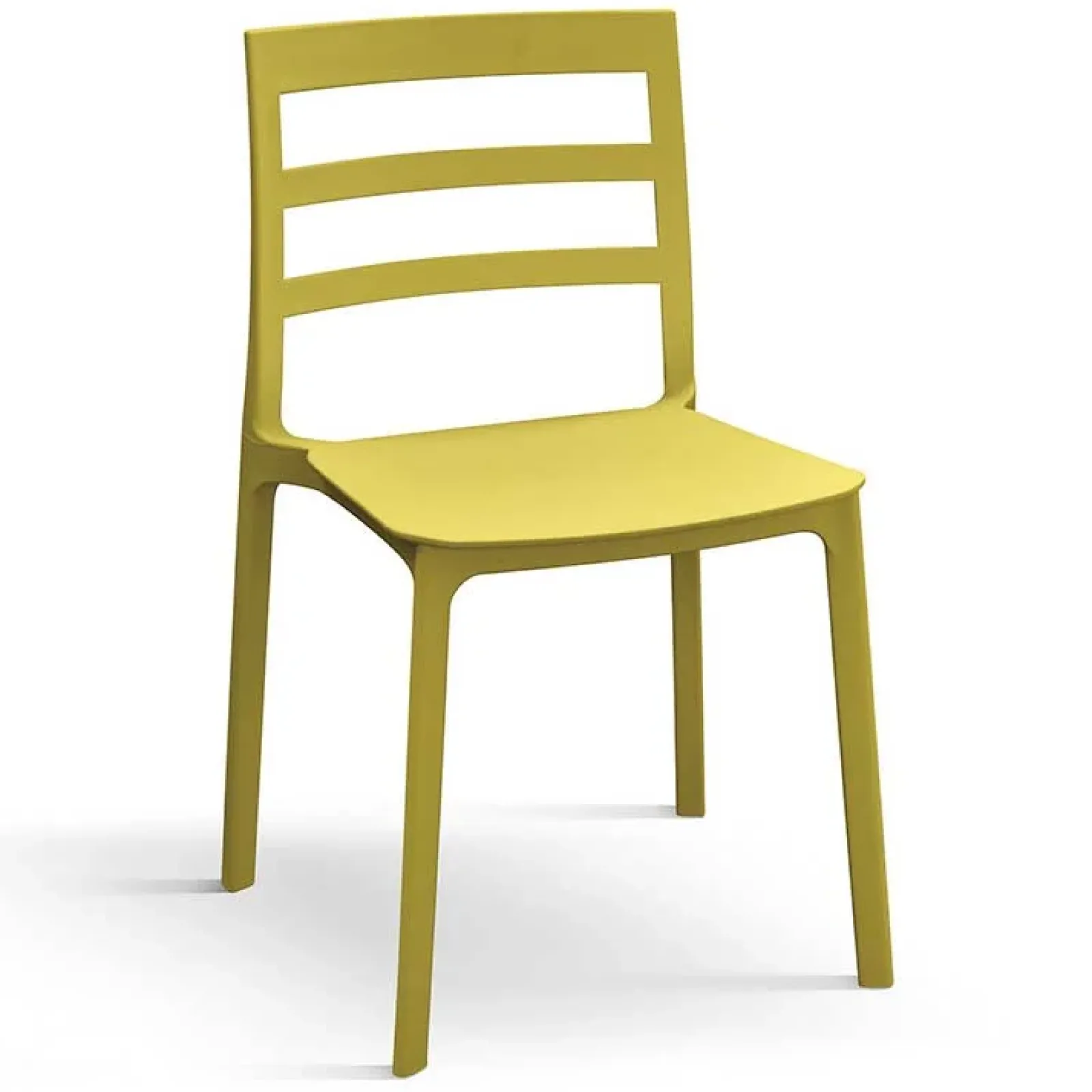 Garnero Arredamenti Sedie Polipropilene-Sedia da pranzo impilabile moderna in polipropilene Nature Giallo