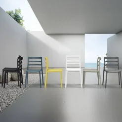 Garnero Arredamenti Sedie Polipropilene-Sedia da pranzo impilabile moderna in polipropilene Nature Giallo