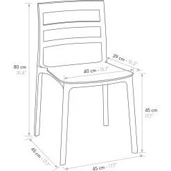 Garnero Arredamenti Sedie Polipropilene-Sedia da pranzo impilabile moderna in polipropilene Nature Giallo