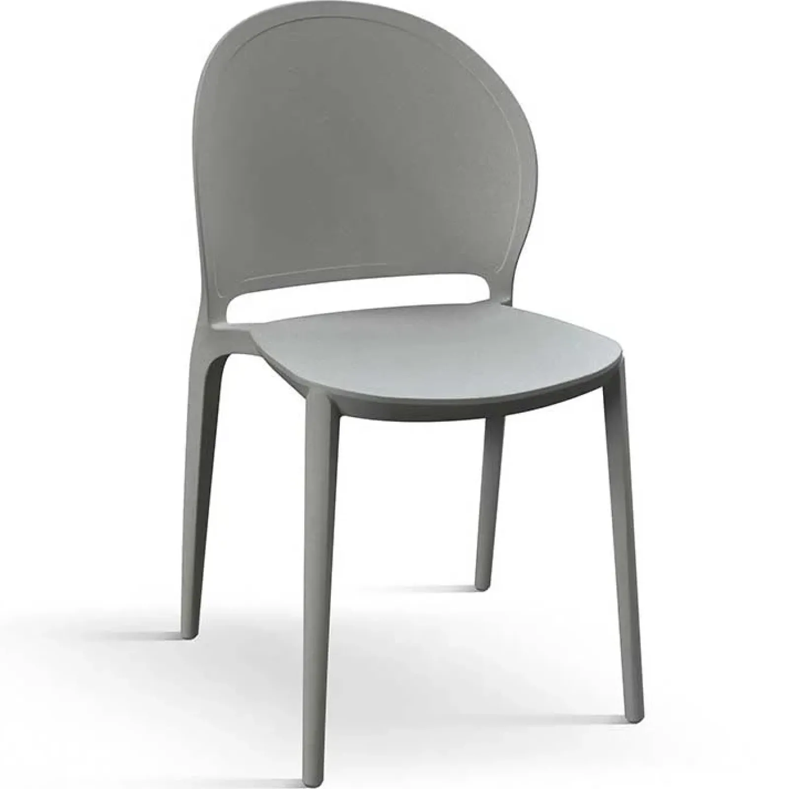 Garnero Arredamenti Sedie Polipropilene-Sedia da pranzo impilabile moderna in polipropilene Pelican Grigio