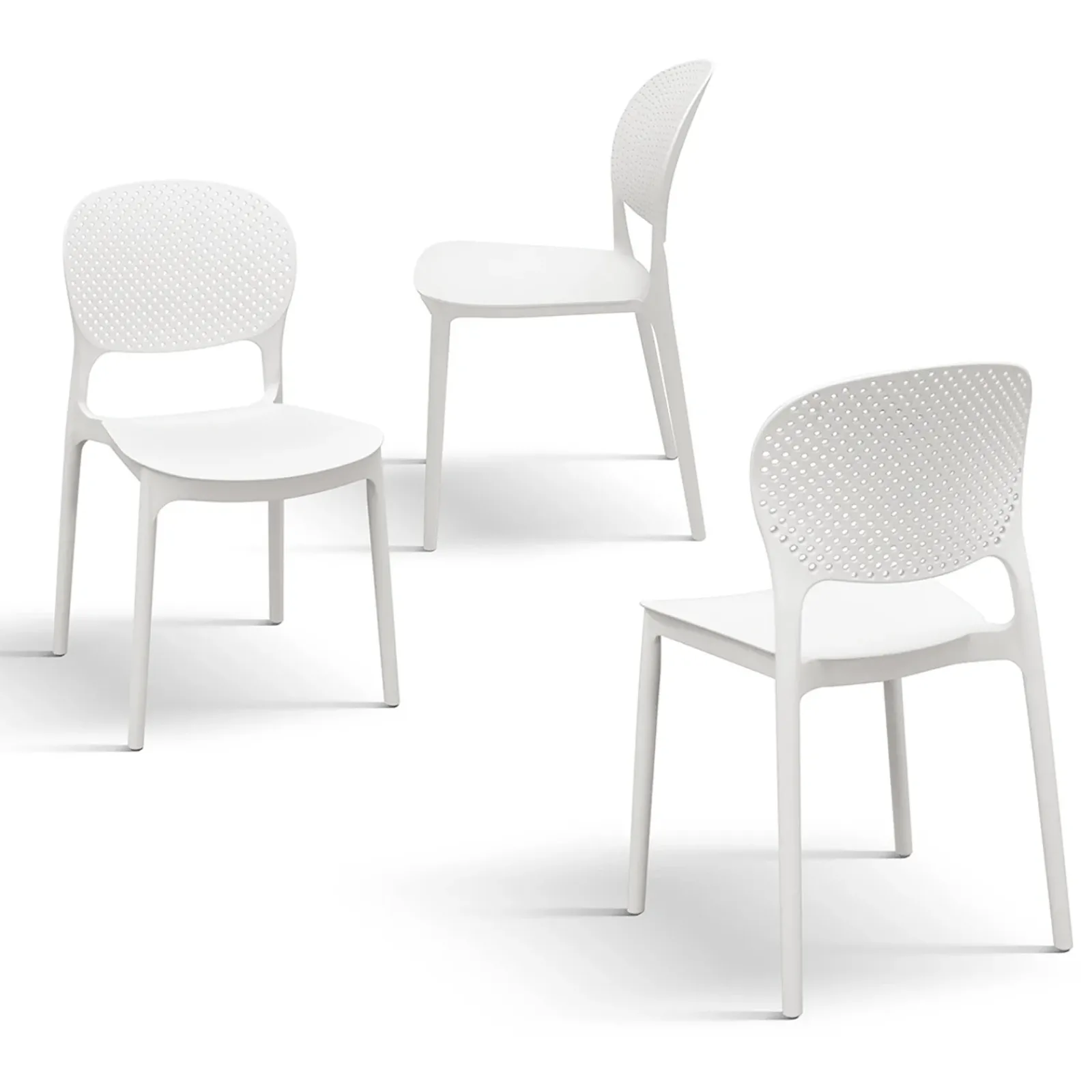 Garnero Arredamenti Sedie Polipropilene-Sedia da pranzo impilabile moderna in polipropilene Elbow Bianco