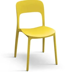 Garnero Arredamenti Sedie Polipropilene-Sedia da pranzo impilabile moderna polipropilene gialla Halyard Giallo