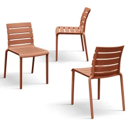 Garnero Arredamenti Sedie Polipropilene-Sedia da pranzo impilabile moderna in polipropilene Cesca Arancio