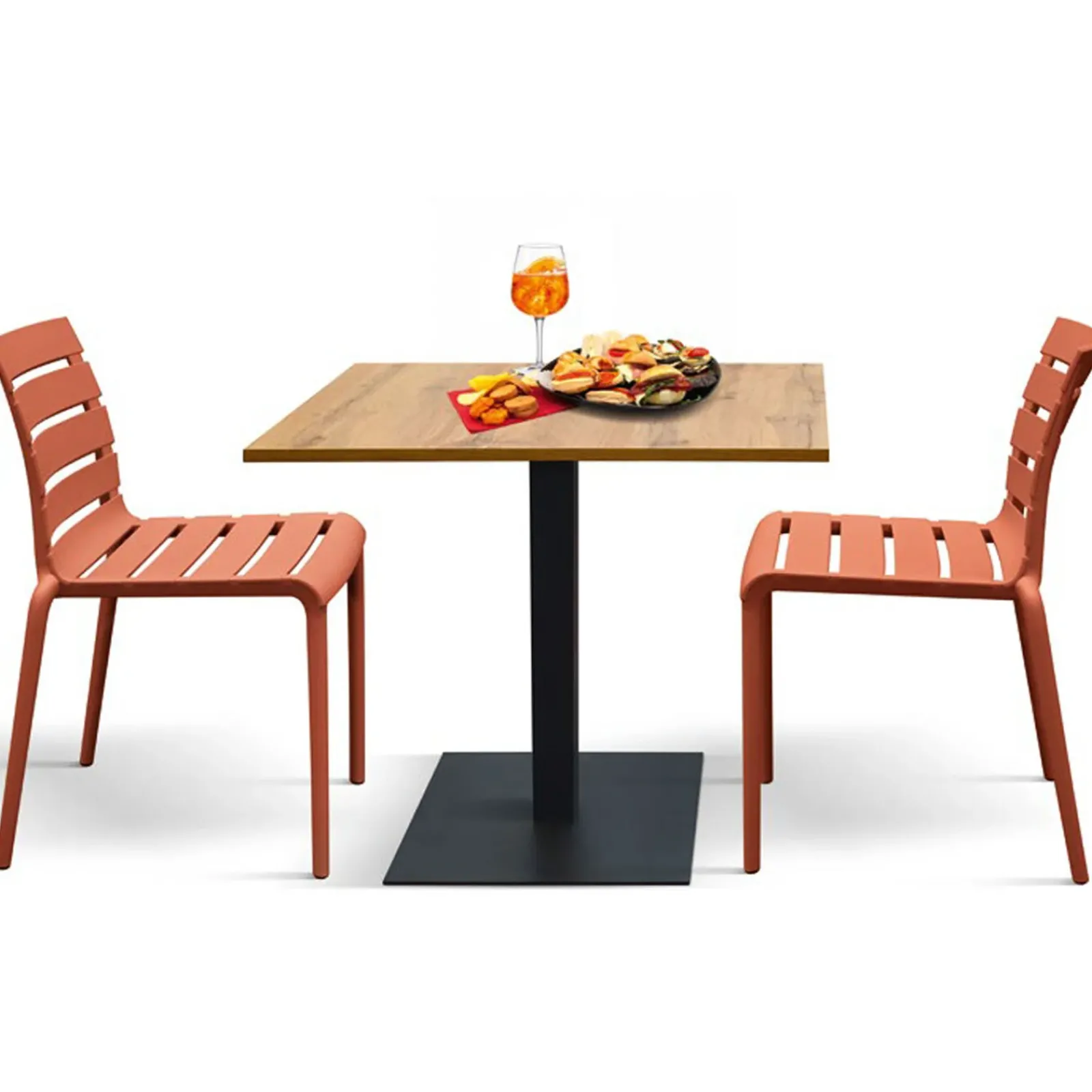 Garnero Arredamenti Sedie Polipropilene-Sedia da pranzo impilabile moderna in polipropilene Cesca Arancio