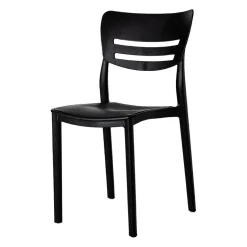 Garnero Arredamenti Sedie Polipropilene-Sedia da pranzo impilabile moderna polipropilene Greta Nero