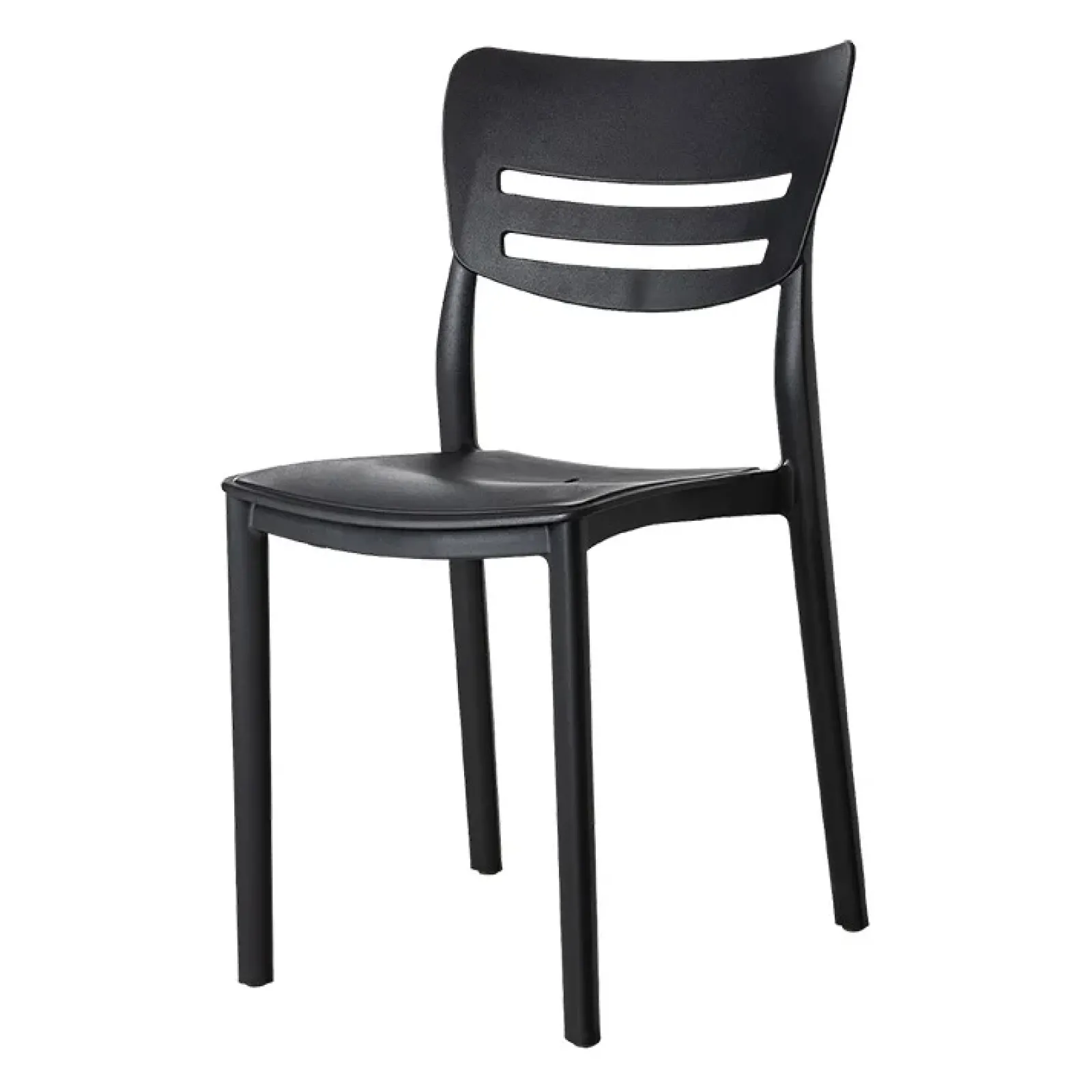 Garnero Arredamenti Sedie Polipropilene-Sedia da pranzo impilabile moderna polipropilene grigio Greta Antracite