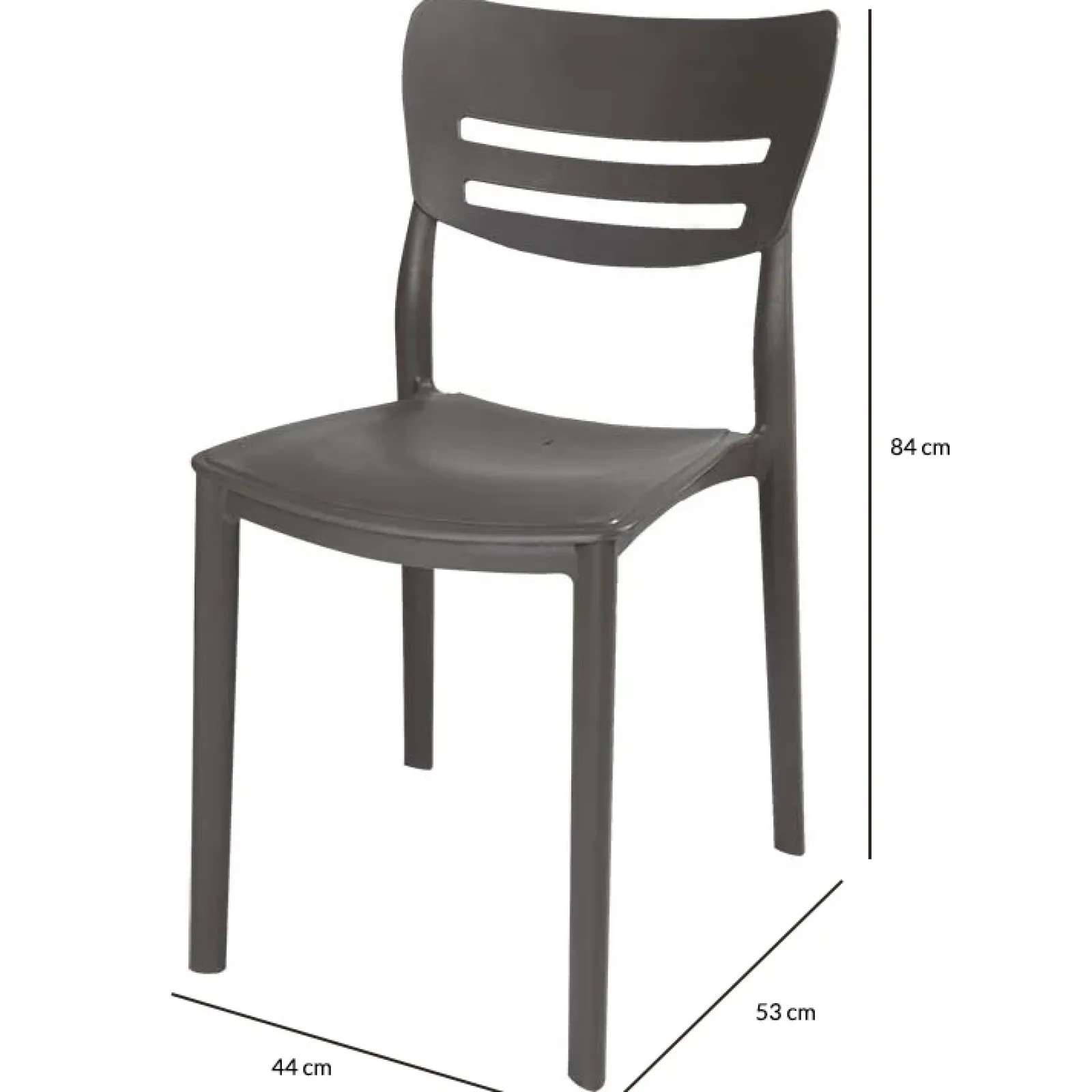 Garnero Arredamenti Sedie Polipropilene-Sedia da pranzo impilabile moderna polipropilene grigio Greta Antracite