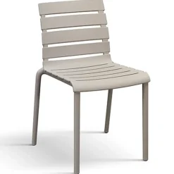 Garnero Arredamenti Sedie Polipropilene-Sedia da pranzo impilabile moderna in polipropilene Cesca Beige