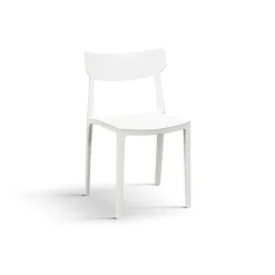 Garnero Arredamenti Sedie Polipropilene-Sedia da pranzo impilabile moderna in polipropilene Hans Bianco