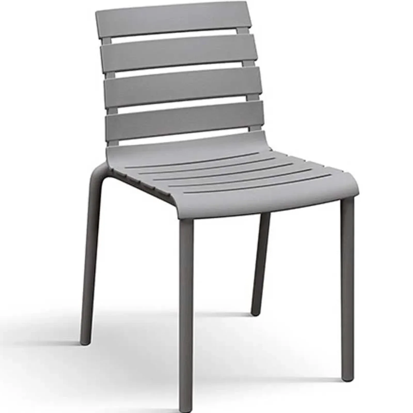 Garnero Arredamenti Sedie Polipropilene-Sedia da pranzo impilabile moderna in polipropilene Cesca Grigio