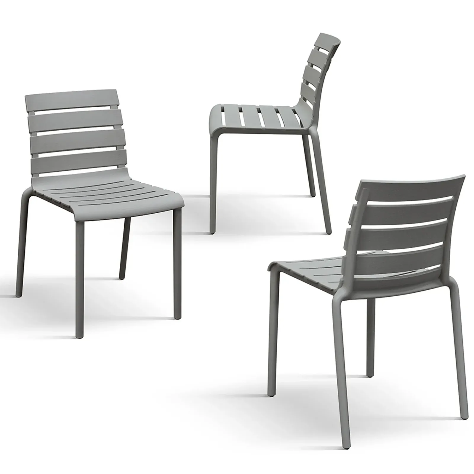 Garnero Arredamenti Sedie Polipropilene-Sedia da pranzo impilabile moderna in polipropilene Cesca Grigio