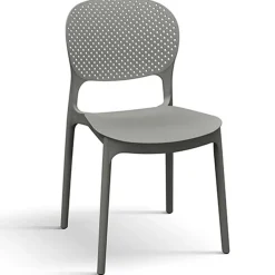 Garnero Arredamenti Sedie Polipropilene-Sedia da pranzo impilabile moderna in polipropilene Elbow Grigio