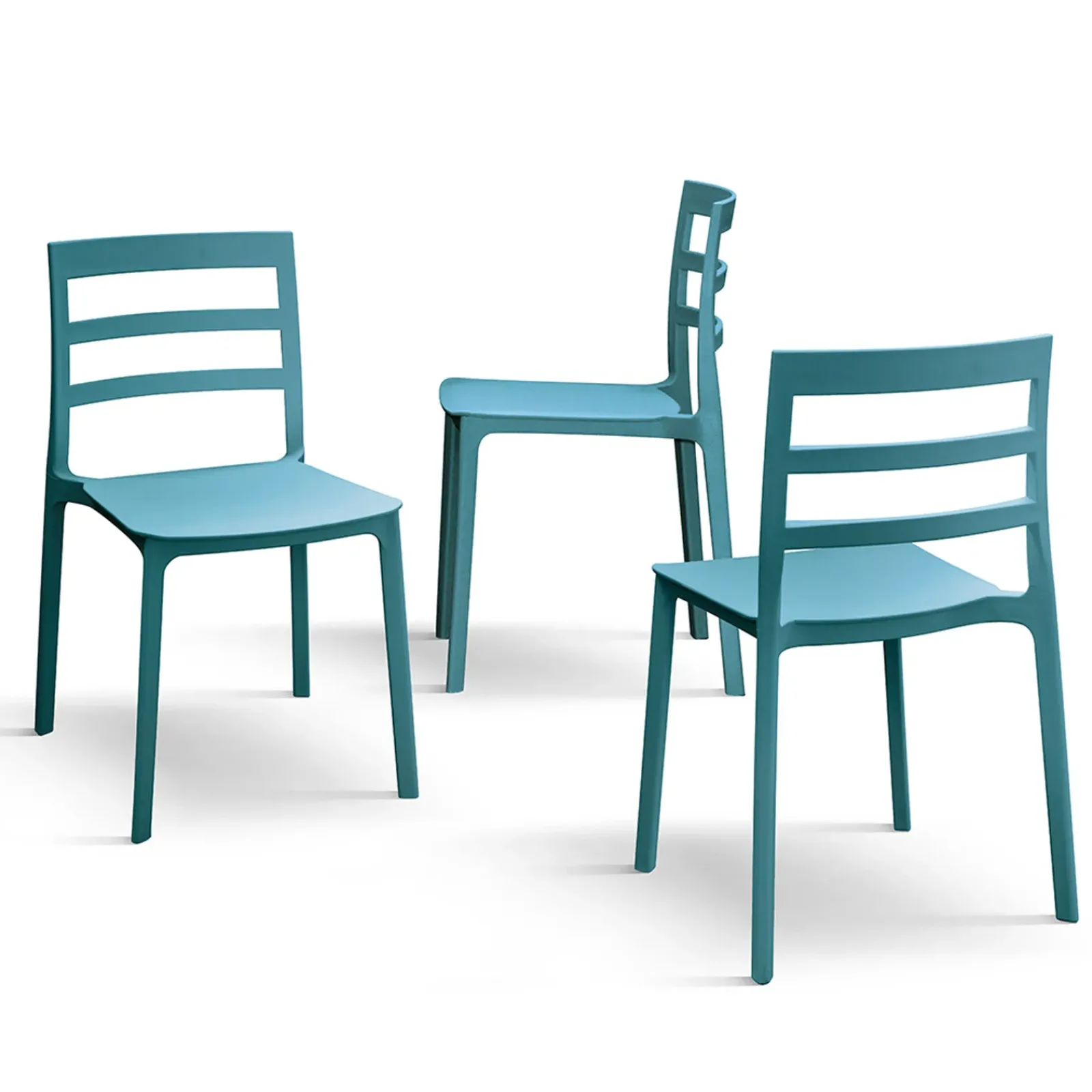 Garnero Arredamenti Sedie Polipropilene-Sedia da pranzo impilabile moderna in polipropilene blu Nature Azzurro