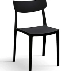 Garnero Arredamenti Sedie Polipropilene-Sedia da pranzo impilabile moderna in polipropilene Hans Nero