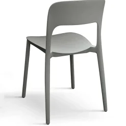 Garnero Arredamenti Sedie Polipropilene-Sedia da pranzo impilabile moderna polipropilene grigia Halyard Grigio