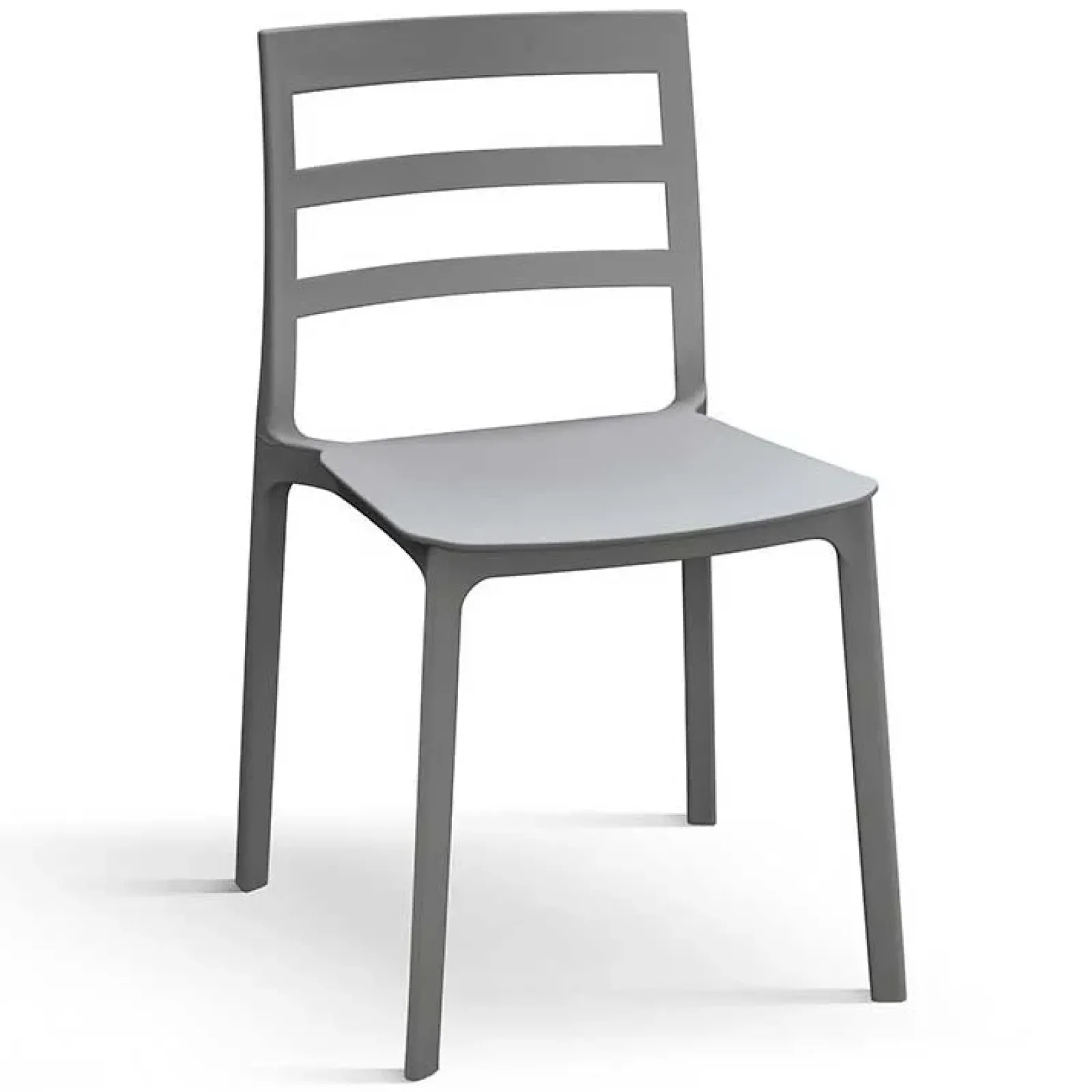 Garnero Arredamenti Sedie Polipropilene-Sedia da pranzo impilabile moderna in polipropilene Nature Grigio