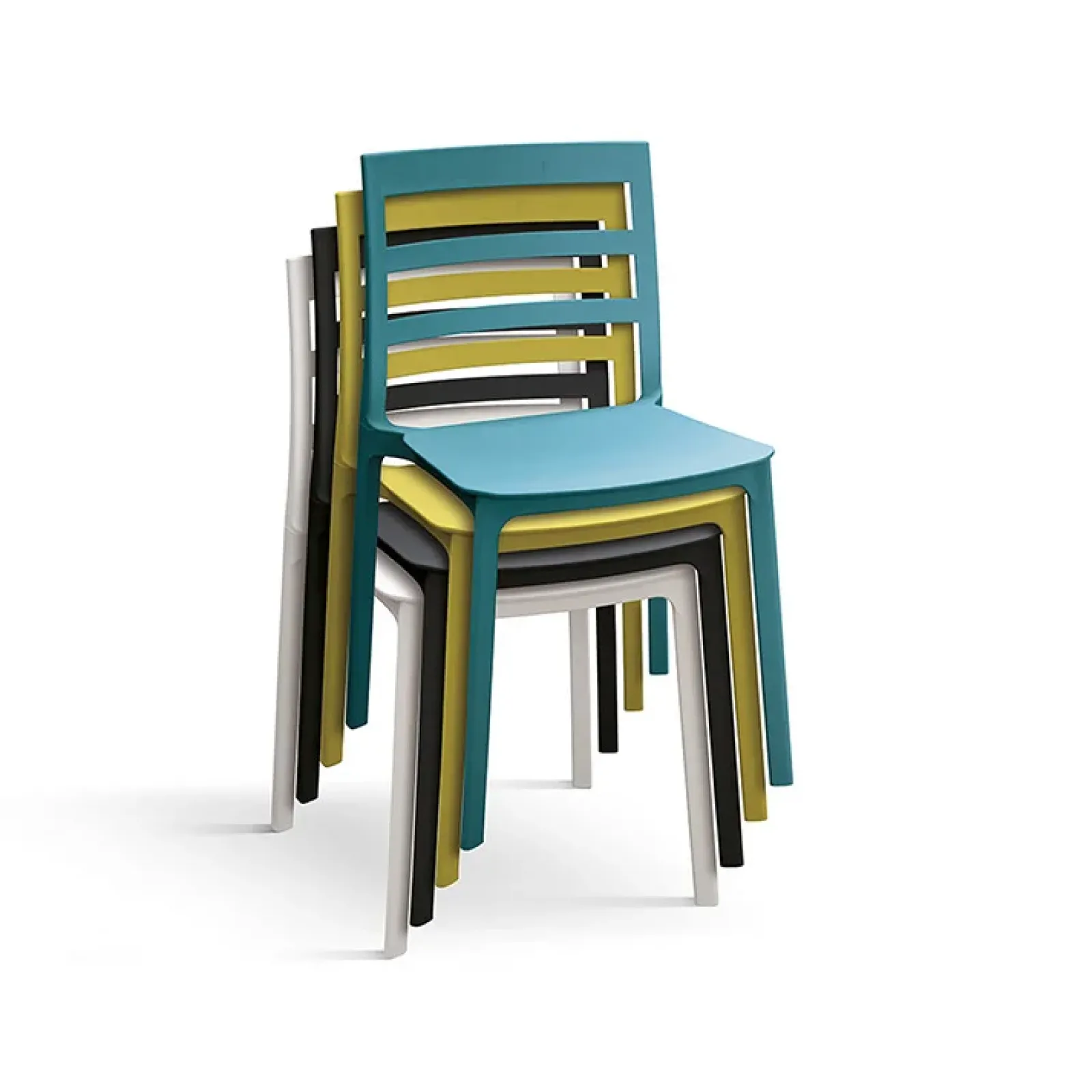 Garnero Arredamenti Sedie Polipropilene-Sedia da pranzo impilabile moderna in polipropilene Nature Grigio